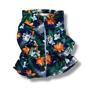 Tommy Bahama Hawaiian Pet Shirt Small Velcro Closure Adorable